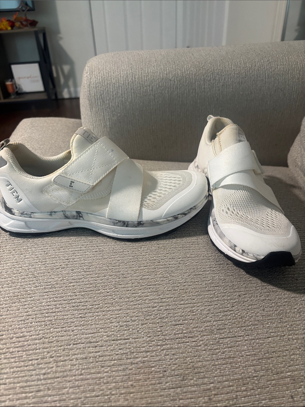 TIEM White Marble Cycling Shoes